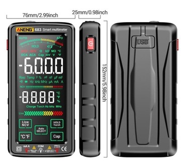 Цифровой мультиметр ANENG 683 AC/DC, 6000 отсчетов