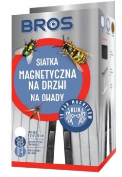 BROS SIATKA MAGNETYCZNA NA DRZWI KLIK NA OWADY KOMARY MUCHY 160X220CM BIAŁA