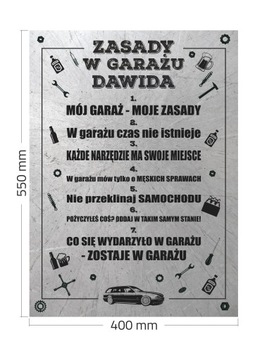 PLAKAT SZTYWNY40x55cm DO GARAŻU PREZENT DLA FACETA