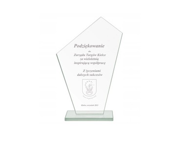 Statuetka szklana z grawerem 16,5 cm