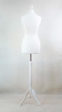 Комплект портновского манекена 34 хз белого цвета. Премиум стенд