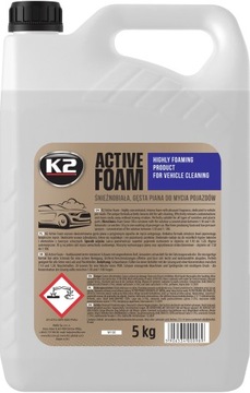 K2 ACTIVE FOAM aktywna piana MYCIE WSTĘPNE SAMOCHODU do myjki karcher 5 KG