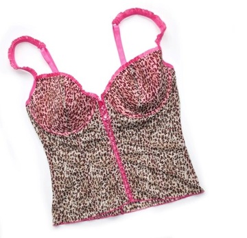 GORSET BLUZKA TOP PRZEZROCZYSTY PANTERKA SEXY 80C
