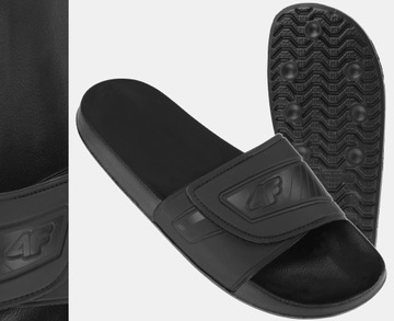 KLAPKI MĘSKIE BASENOWE 4F M091 SPORTOWE PO DOMU PLAŻA REGULACJA NA RZEP 43