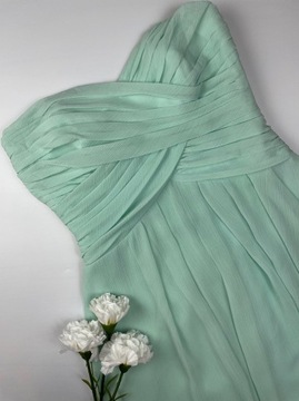 Piękna krótka sukienka miętowa David's Bridal Mint Dress r. XS