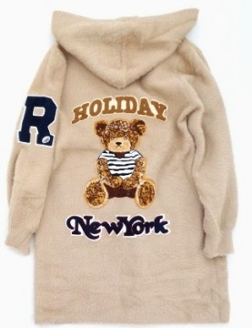 АЛЬПАКА МЕДВЕДЬ Тедди длинный шерстяной ПРАЗДНИЧНЫЙ мишка с КАПЮШОНОМ