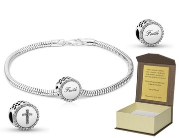 Bransoletka srebrna + CHARMS GRATIS 19 cm B141