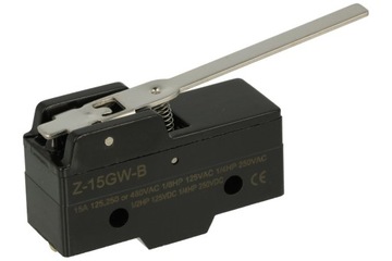 Mikroprzełącznik Z-15GW-B dźwignia 63mm NO+NC śrubowy 15A 250V