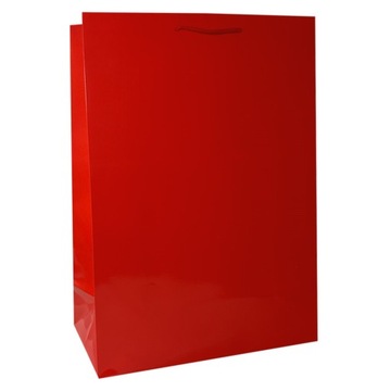 Torebka papierowa laminowana CZERWONA 34x14x44cm