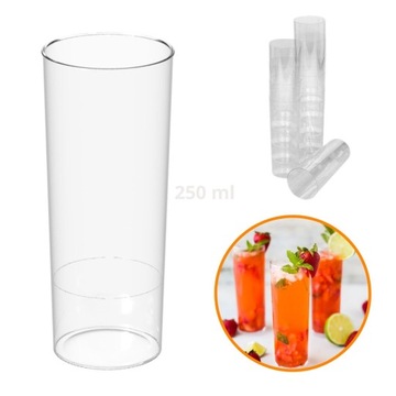 Szklanki kubek plastikowy do drinków do napojów 250 ml 12 szt