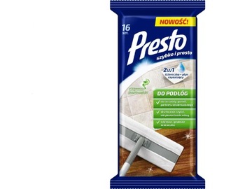 Presto Ściereczki czyszczące+płyn 2w1 do podłóg 1op.-16szt
