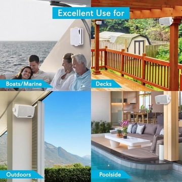 Водонепроницаемая колонка Dyle, 3,5 дюйма, 200 Вт, 3-полосная, терраса у бассейна, БЕЛАЯ