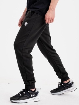 Мужские хлопковые спортивные штаны удобные MARVEL LOGO PUNISHER черные XL