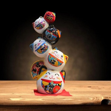 Фигурка китайской кошки, украшение для подарка, белое открытие