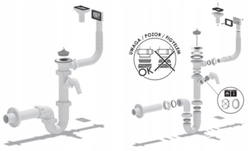 Сифон для раковины однотрубный с переливом
