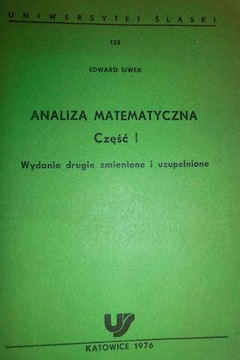 Analiza matematyczna cz 1 - Siwek