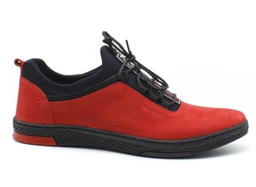 POLSKIE BUTY POLBUT CASUAL SKÓRZANE K-22 CZERW. 43