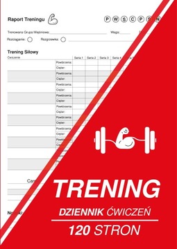 Notes treningowy na twój plan dziennik zeszyt siłownia notatnik 120str Czer