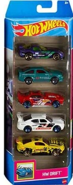 HOT WHEELS 5pak Autka Zestaw HLY75 HW DRIFT