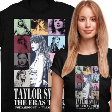 Damski T-Shirt Czarny KOSZULKA TAYLOR SWIFT THE ERAS TOUR KONCERT SWIFTIE M