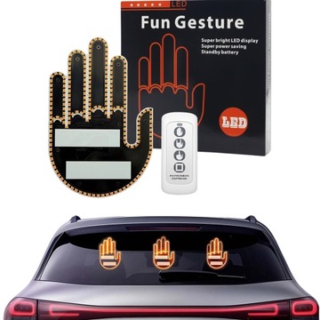 Светодиодный индикатор жестов HAND для среднего пальца заднего стекла автомобиля + ДИСТАНЦИОННЫЙ