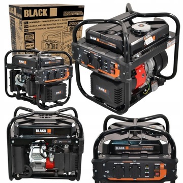 Agregat prądotwórczy przenośny jednofazowy BLACK 2,7 HP 2000W CICHY BLACK