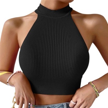 CROP TOP NA RAMIĄCZKACH SEXY WYCIĘCIA BEZ PLECÓW