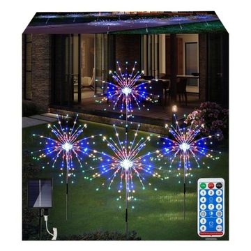 4w1 LAMPA SOLARNA OZDOBA OGRODOWA DMUCHAWCE FAJERWERKI 120 LED