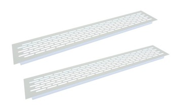 2 x ALUMINIOWA KRATKA WENTYLACYJNA BIAŁA 80x480 mm