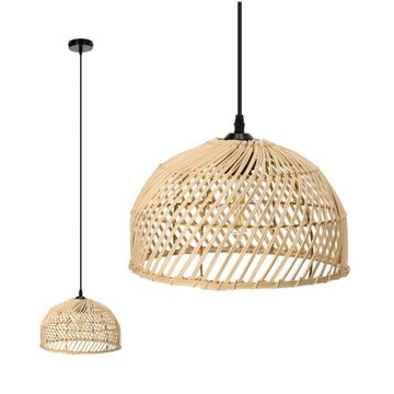 Lampa wisząca RIGA w stylu boho E27 rattanowa