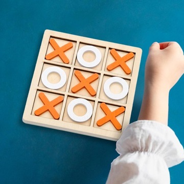 6xTic TAC Toe Деревянная настольная игра XO Шахматная настольная игра Интерактивная 4 предмета
