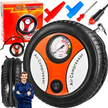KOMPRESOR SAMOCHODOWY MANOMETR 18BAR POMPOWANIE XL