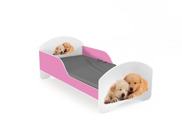 Детская кровать LEO2 140х70 белый и розовый