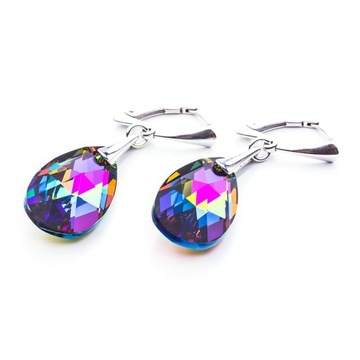 Srebrne 925 kolczyki z kr. Swarovski Migdały 22 VM