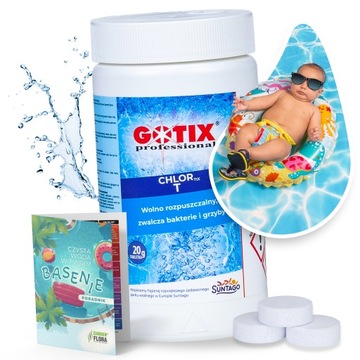 CHLOR do BASENU TABLETKI do Dezynfekcji BASENU Chemia Basenowa 1kg Chlortix