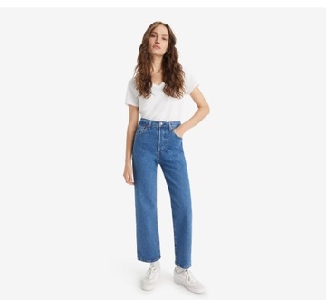 Levi's Ribcage spodnie mum jeans okazja r25 high 34 XS szeroka nogawka