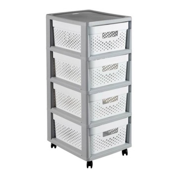 Ажурная полка с 4 ящиками 11л серый Curver Infinity 231556