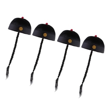 4x Chiński Kapelusz z Kucykiem