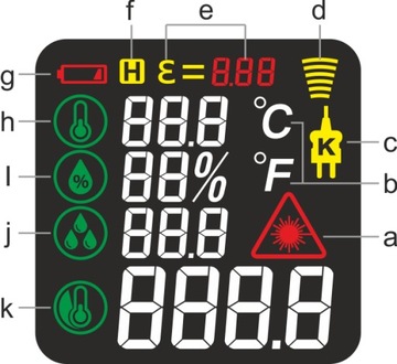 ПИРОМЕТР ТЕРМОМЕТР БЕСКОНТАКТНАЯ ТЕРМОПАРА ГИГРОМЕТР ЭМИССИЯ -50 +650°C