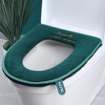 Fuzzy Toilet Seat Cover Cushion Zipper Round