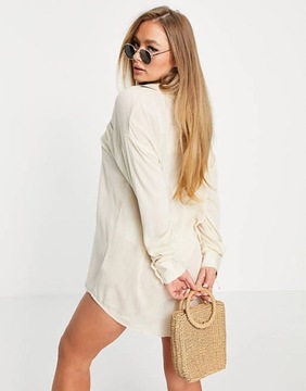 MISSGUIDED KOSZULA DAMSKA CASUAL BEŻOWA 38 1RSM