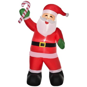Figura dmuchany Mikołaj z laską cukrową 243 cm