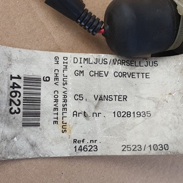 CHEVROLET CORVETTE C5 HALOGEN LEVÝ SVĚTLO MLHOVKOVÉ 10281935