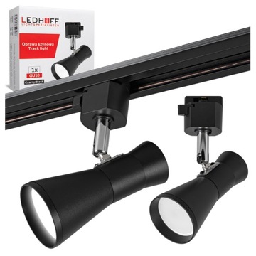 Reflektor szynowy LED lampa oprawa na żarówkę GU10 SZYNOPRZEWÓD spot czarny