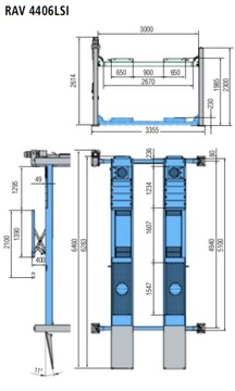 Четырехколонный подъемник Ravaglioli 4406LSI