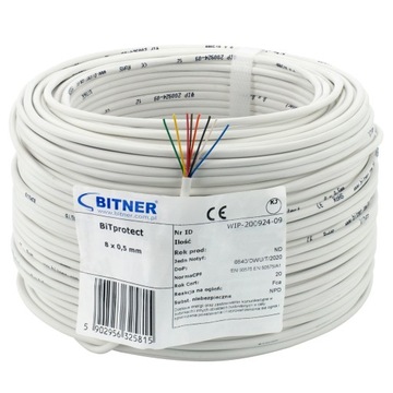 PRZEWÓD KABEL DOMOFON ALARM BITPROTECT YTDY 8 8x0,5 BITNER 100M MIEDŹ DRUT