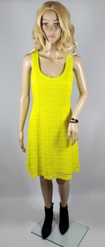 Nowa żółta neonowa sukienka ażurowa 32,XXS/34,XS