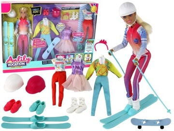 LALKA DLA DZIECI ANLILY 4 SPORTY NARTY SNOWBOARD JOGA BALET AKCESORIA