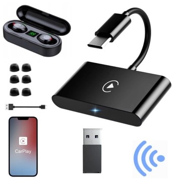 BEZPRZEWODOWY ADAPTER CARPLAY AUTO WIFI BT MINI WIRELESS DONGLE + GRATIS