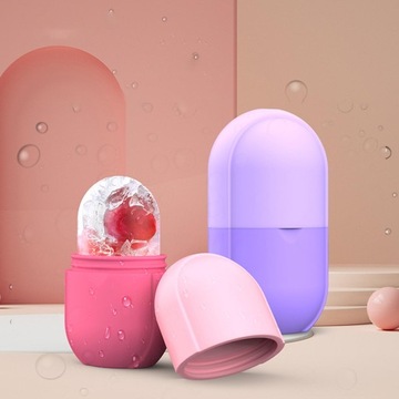 Силиконовые ролики для лица, массажные чашки для льда, красота, форма для льда, термоусадочный фиолетовый цвет